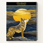 Wolf heult unter einem glühenden Mond Notizblock (Rückseite)