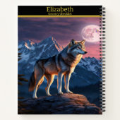 Wolf heult unter einem Mondlicht Notizblock (Rückseite)