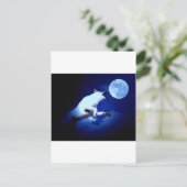 Wolf heult zum Mond Postkarte (Stehend Vorderseite)