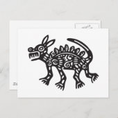 Wolf, Hieroglyph (Maya) Postkarte (Vorne/Hinten)