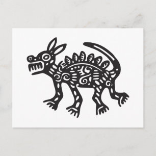 Wolf, Hieroglyph (Maya) Postkarte