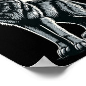 Wolf Holding Heart Valentine's Day Cute Wolves Val Poster (Ecke)