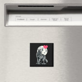 Wolf Holding Heart Valentinstag Niedliche Wölfe Va Magnet (In Situ (Geschirrspüler))