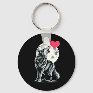 Wolf Holding Heart Valentinstag Niedliche Wölfe Va Schlüsselanhänger