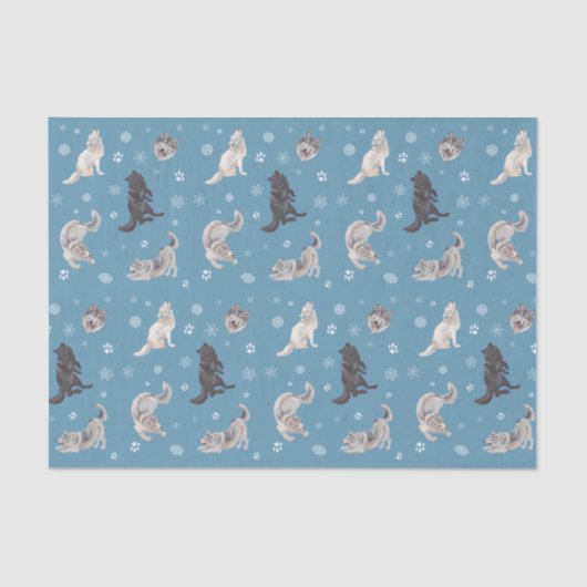 Wolf Holiday Tissue Paper Seidenpapier (Vorderseite)