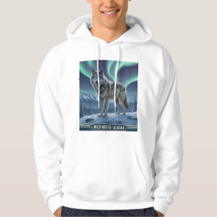 Wolf Hoodie 🐺 ❄️   Northern Lights Art