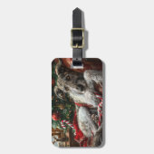 Wolf Hound Dog Weihnachtsfest Gepäckanhänger (Vorderseite vertikal)