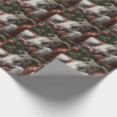 Wolf Hound Dog Weihnachtsfest Geschenkpapier (Ecke)