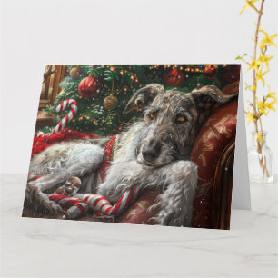Wolf Hound Dog Weihnachtsfest Karte