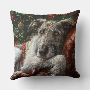 Wolf Hound Dog Weihnachtsfest Kissen
