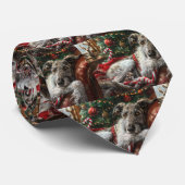 Wolf Hound Dog Weihnachtsfest Krawatte (Gerollt)