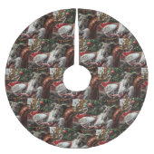 Wolf Hound Dog Weihnachtsfest Polyester Weihnachtsbaumdecke (Vorderseite)