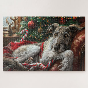 Wolf Hound Dog Weihnachtsfest Puzzle