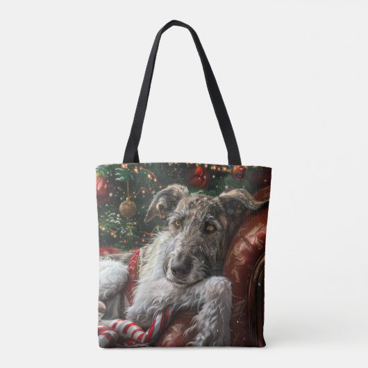 Wolf Hound Dog Weihnachtsfest Tasche (Rückseite)