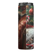 Wolf Hound Dog Weihnachtsfest Thermosbecher (Rückseite)