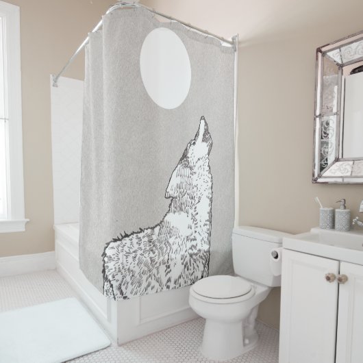 Wolf howl duschvorhang (Beispiel)