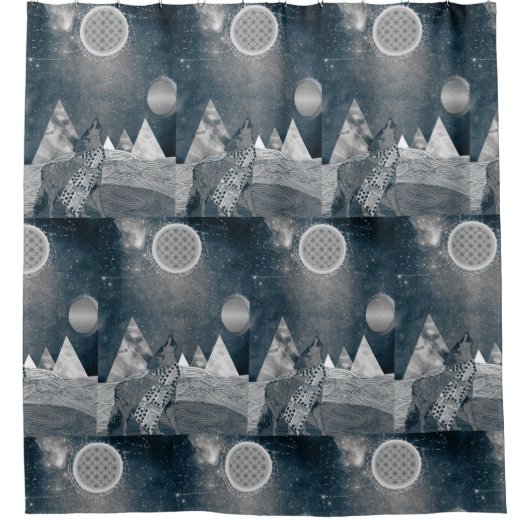 Wolf howl duschvorhang (Vorderseite)