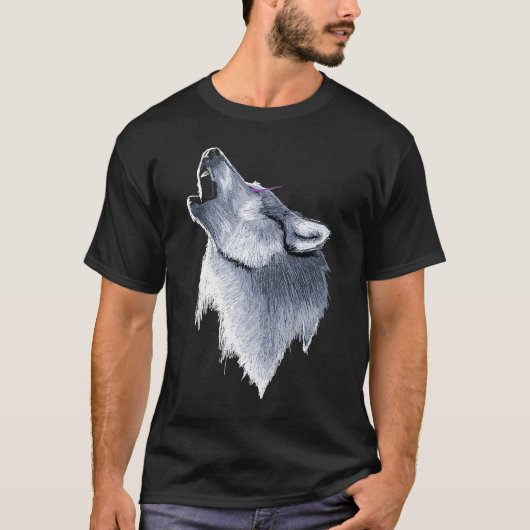Wolf Howl Gefecht für Wölfe T-Shirt (Vorderseite)