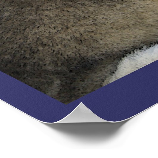 WOLF HOWL & MOON Art Poster (Ecke)