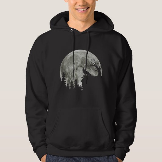 wolf howl on mountain halloween moon hoodie (Vorderseite)