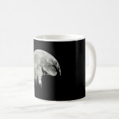 Wolf Howl on Mountain Halloween Moon Kaffeetasse (VorderseiteRechts)