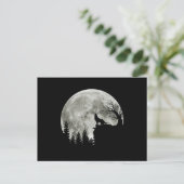 Wolf Howl on Mountain Halloween Moon Postkarte (Stehend Vorderseite)