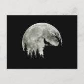 Wolf Howl on Mountain Halloween Moon Postkarte (Vorderseite)