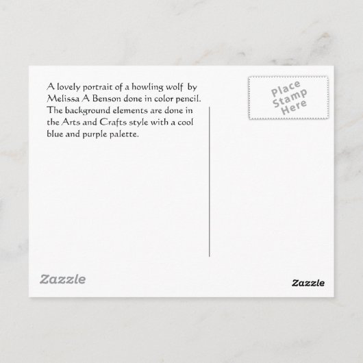 Wolf Howl Postkarte (Rückseite)
