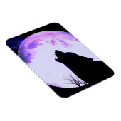 Wolf Howl Premium Magnet (Rechte Seite)