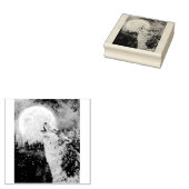 Wolf Howl und Mond Winter Rubber Briefmarke Gummistempel (Stempel)