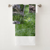 Wolf Howl Wild Life Animal Trees Destiny's Badhandtuch Set (Insitu)