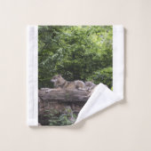 Wolf Howl Wild Life Animal Trees Destiny's Badhandtuch Set (Waschlappen)