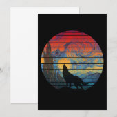 WOLF HOWLING ABSTRAKTER STIL EINLADUNG (Vorne/Hinten)