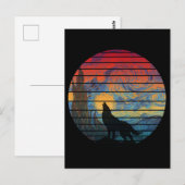 WOLF HOWLING ABSTRAKTER STIL POSTKARTE (Vorne/Hinten)