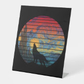 WOLF HOWLING ABSTRAKTER STIL SOCKELSCHILD (Vorderseite)