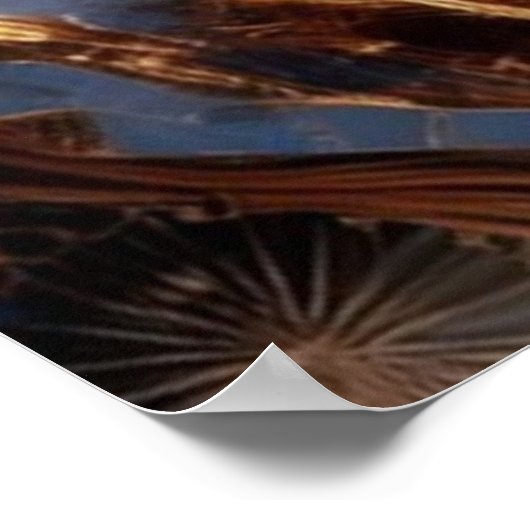 Wolf Howling am Crimson Moon Poster (Ecke)