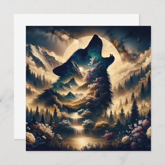 Wolf Howling am Mond (Vorne/Hinten)