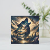 Wolf Howling am Mond (Stehend Vorderseite)