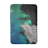 Wolf Howling am Mond Badematte (Vorderseite Vertikal)