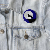 Wolf Howling am Mond Button (Beispiel)
