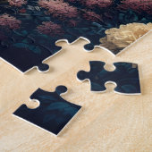 Wolf Howling am Mond Puzzle (Seite)