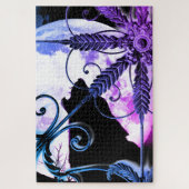 Wolf Howling am Mond Puzzle (Vertikal)