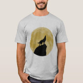 Wolf Howling am Mond T-Shirt (Vorderseite)