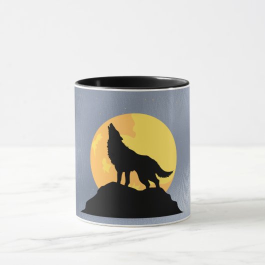 Wolf Howling am Mond Tasse (Zentrum)