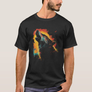 Wolf Howling am Mond Women's National Park Ala T-Shirt