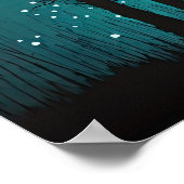 Wolf Howling am Mondgalaxie Sternentier Poster (Ecke)