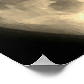 Wolf Howling am Moon Vintag Sepia Poster (Ecke)