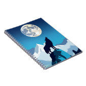 Wolf Howling am Vollmond Notizblock (Rechte Seite)