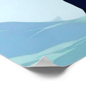 Wolf Howling am Vollmond Poster (Ecke)