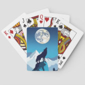 Wolf Howling am Vollmond Spielkarten (Rückseite)